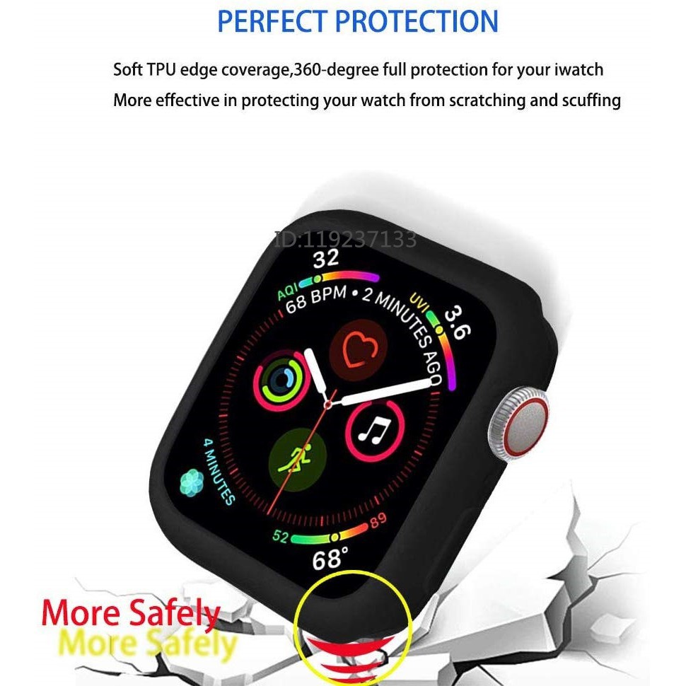 Ốp bảo vệ đồng hồ bằng silicon mềm nhiều màu cho Apple Watch iWatch Series 5/4/3/2/1 38mm 40mm 42mm 44mm