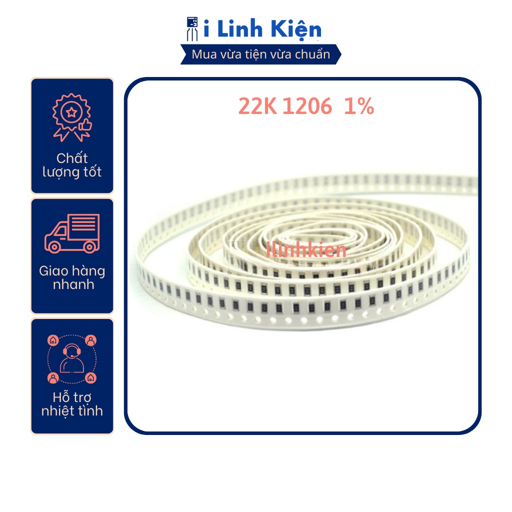 Điện trở dán 22K 1206 1% chất lượng tốt