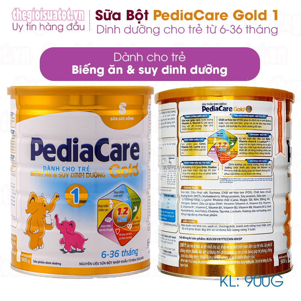Sữa PediaCare Gold 1 (900g) - Sữa dinh dưỡng cao năng lượng