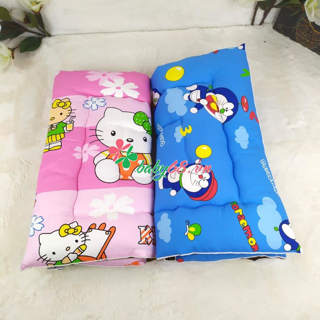 Nệm lót nôi điện 2 mặt phối màu cho bé vải cara và cotton hình