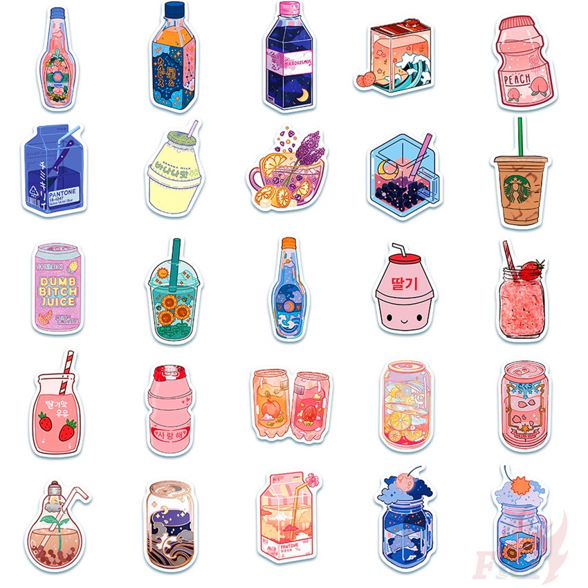 Bộ 100 Cái/Bộ ❉ Miếng Dán Trang Trí Dòng I Want A Drink Series ❉ Miếng Dán Trang Trí Vali Laptop Ván Trượt DIY Thời Trang