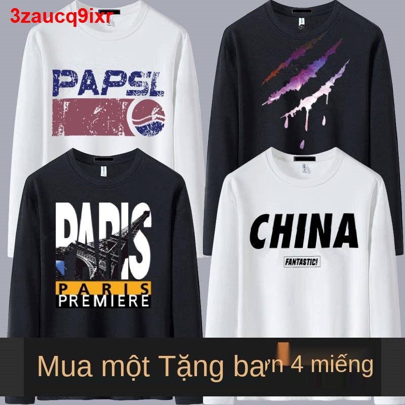 áo sơ miXuân và thu áo thun nam dài tay mỏng sơ mi đáy rộng, từ bi size lớn, hàng hiệu, lót nam,1