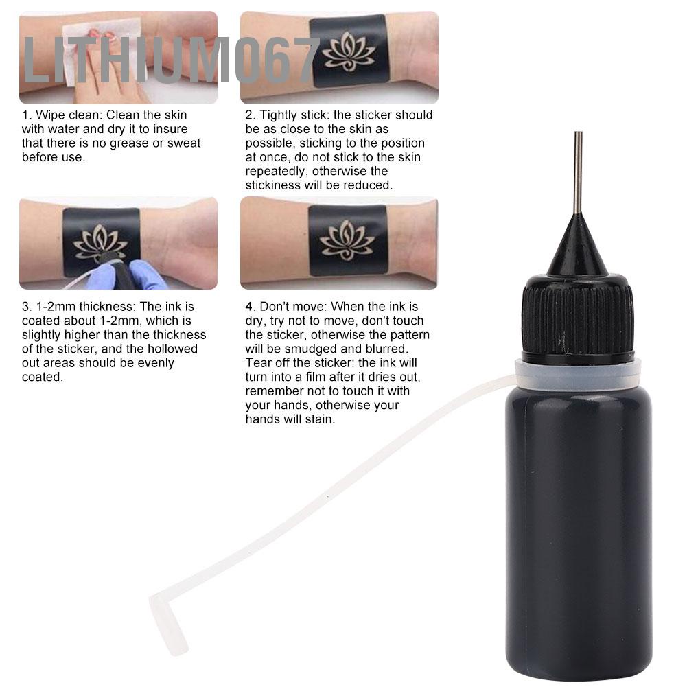Lithium067 10ml Temporary Tattoo Juice Ink Waterproof Long Lasting Pigment for DIY Body Art Painting mực xăm
