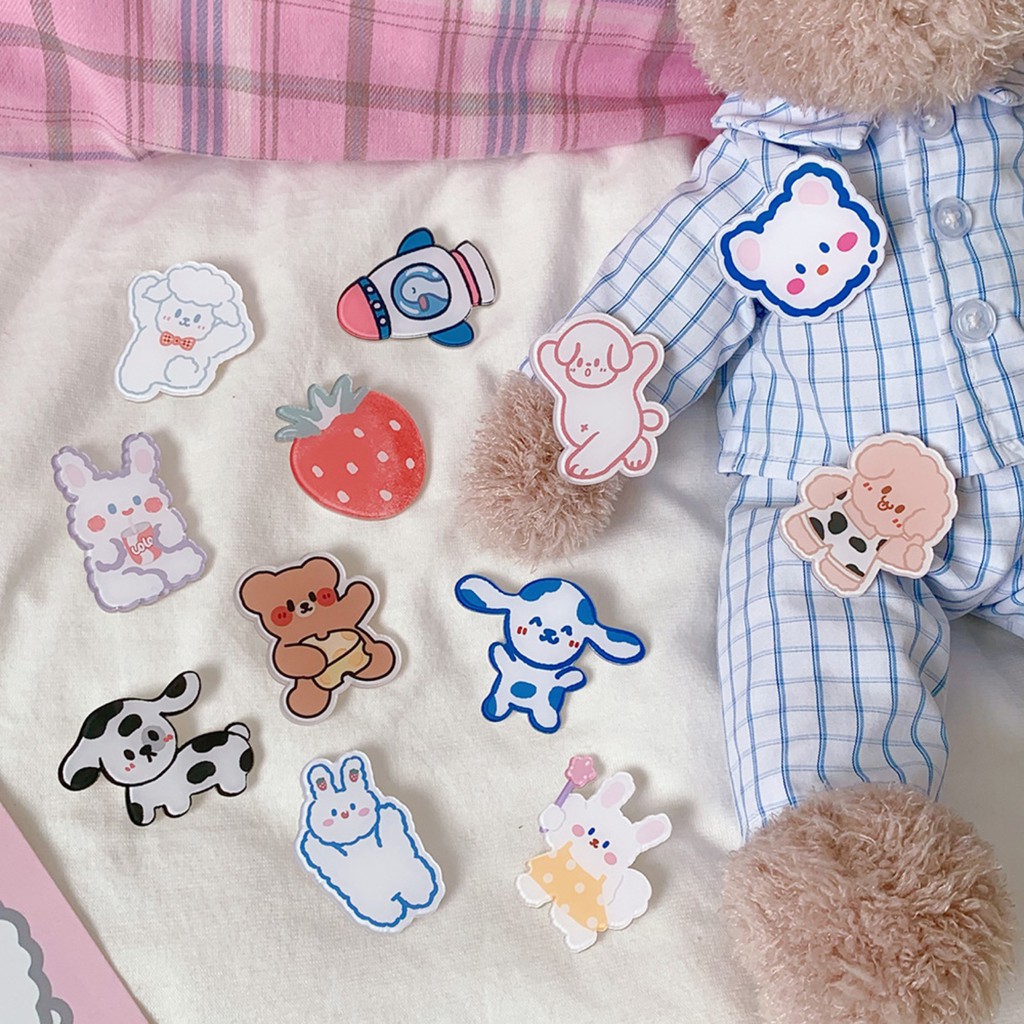 Huy hiệu cài balo Sumi nhựa nhiều hình dễ thương, phụ kiện sticker gài áo cute