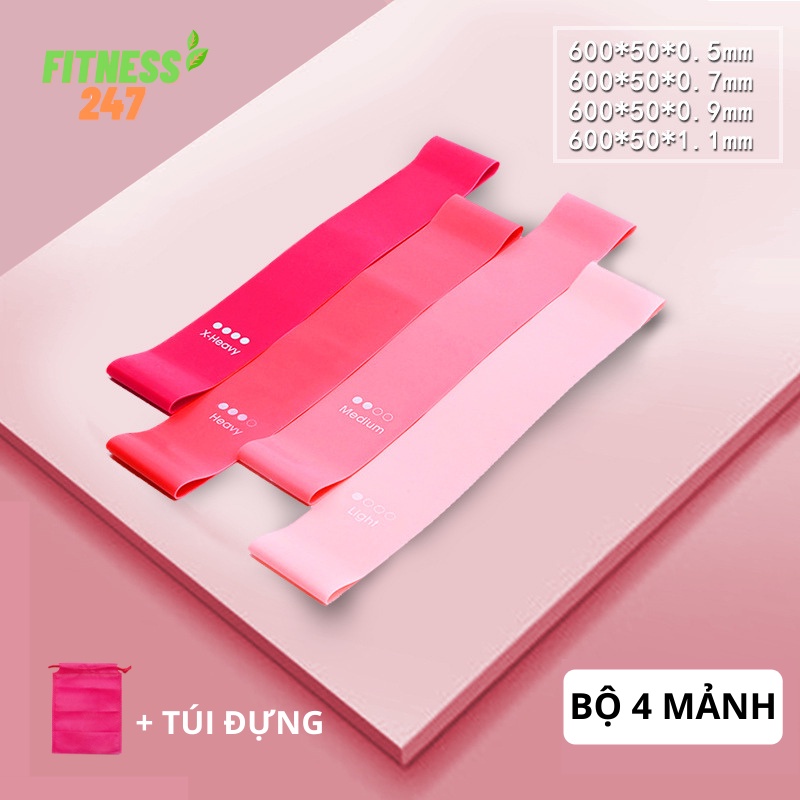 Dây Kháng Lực Tập Gym, Dây MiniBand Cao Su Co Dãn Đàn Hồi Tập Mông Chân Đùi Cao Cấp Nam Nữ