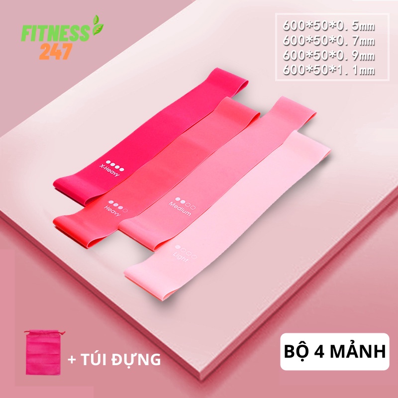 Dây Kháng Lực Tập Gym, Dây MiniBand Cao Su Co Dãn Đàn Hồi Tập Mông Chân Đùi Cao Cấp Nam Nữ