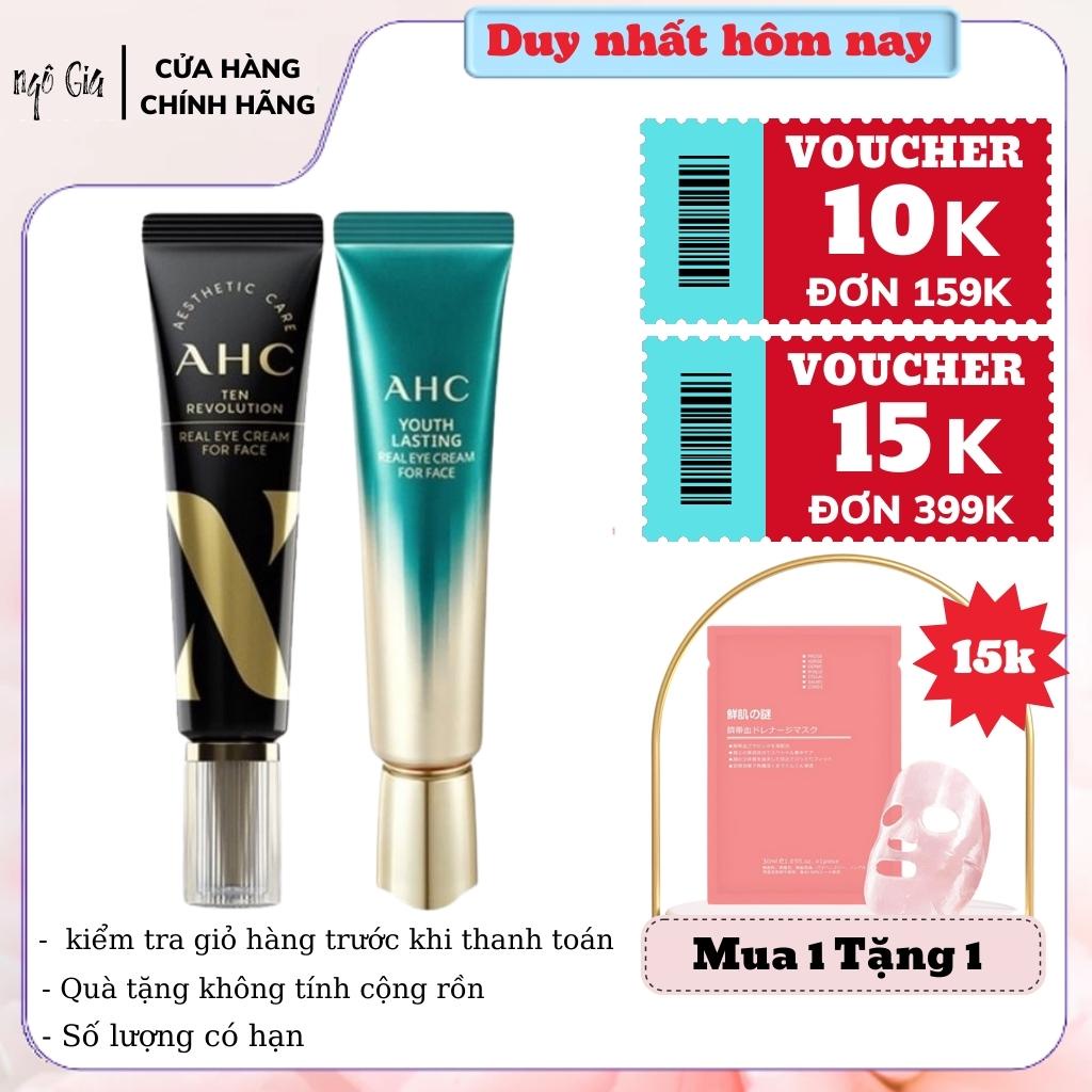 Kem dưỡng mắt chống thâm, giảm bọng mắt AHC xanh, đen, tím Time Rewind Real Eye Cream For Face 30ml - Sale Chính hãng