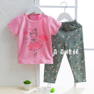Bộ cotton sợi tre QC cho bé gái