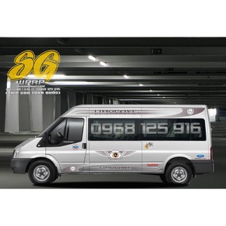 Decal Tem Xe Dán Sườn Ford Transit Luxury Dcar Nhiều Màu
