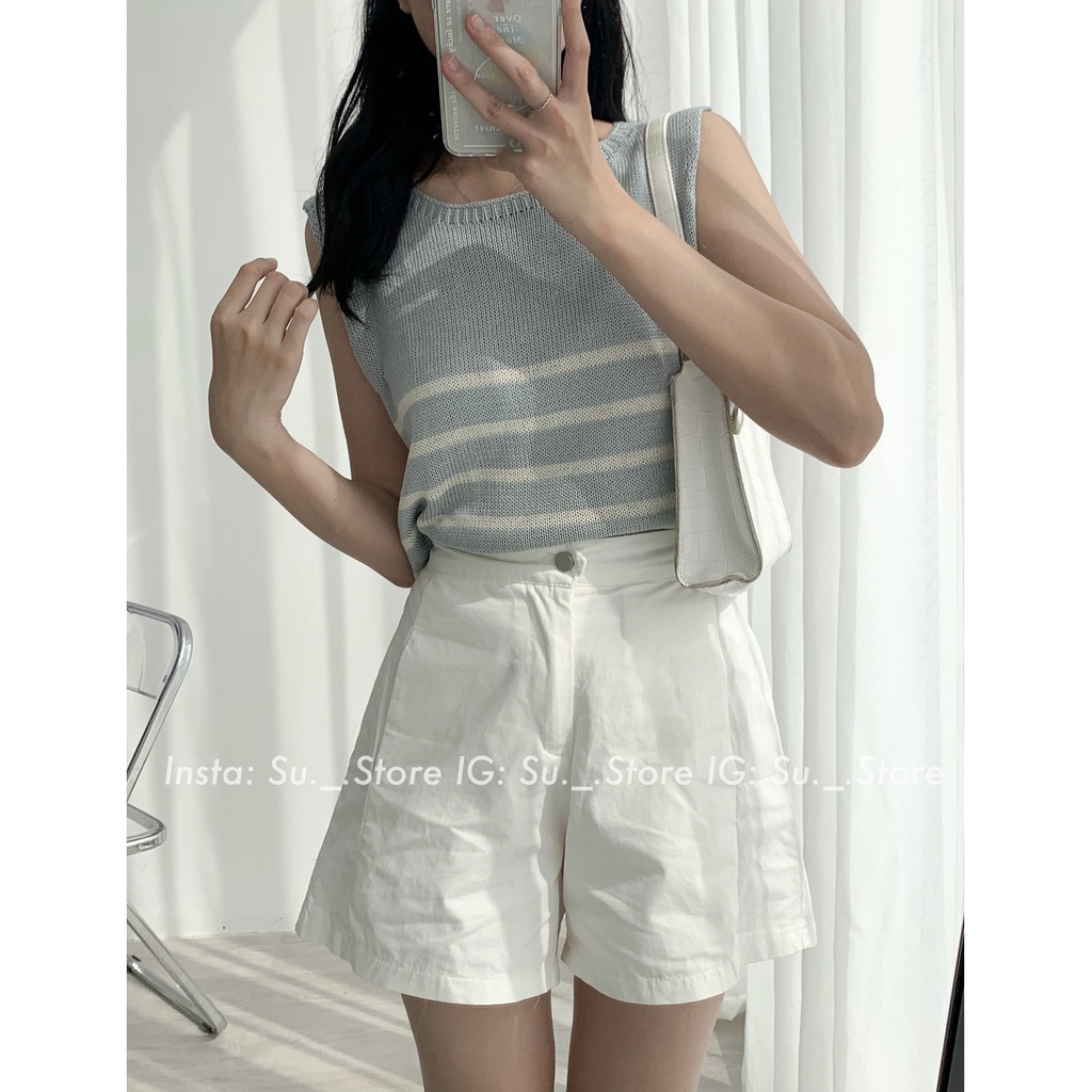 Áo len sát vai kẻ tag Nancy A2360 SUSTORE