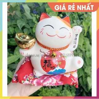(GIÁ RẺ - SIÊU ĐẸP) Mèo thần tài CAO 16CM cầm thỏi vàng, vẫy tay phong thủy giá rẻ nhất