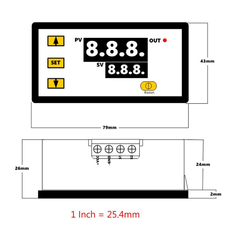 Bộ Điều Khiển Nhiệt Độ Có Đèn Led Chất Lượng Cao Esp W3230 Ac 110v 220v 20a