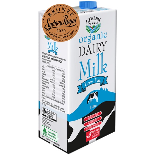Sữa hữu cơ lowfat LIVING PLANET 1L