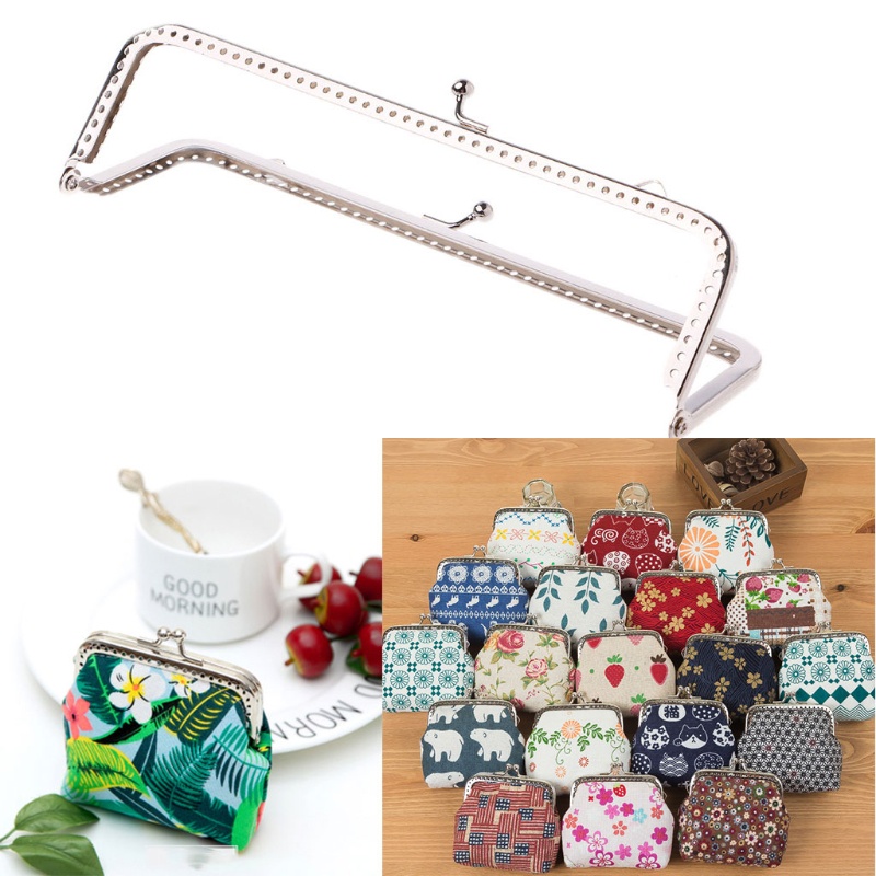 1 Khung Kẹp Kim Loại Hình Vuông 18cm Cho Túi Xách / Ví Cầm Tay DIY