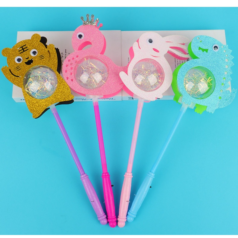 Gậy phát sáng cho bé chơi trung thu, đèn trung thu phát sáng hình con vật nhiều màu sắc sinh động Master Kids
