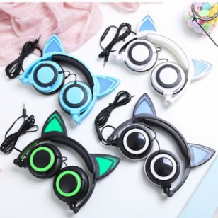 KL19 Headphone Tai Mèo Có Đèn Nháy Led Siêu Cute Đáng Yêu