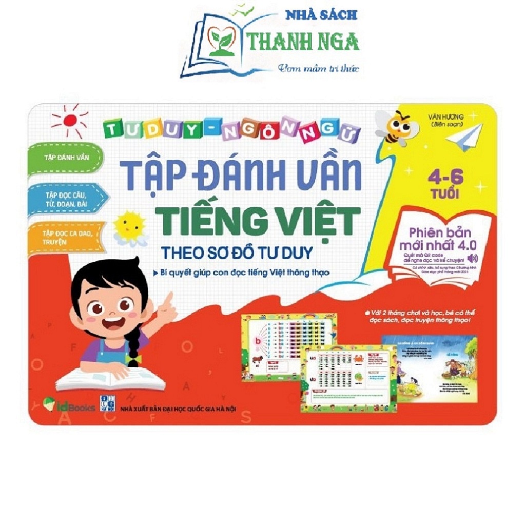 Sách - Tập đánh vần Tiếng Việt theo sơ đồ tư duy bé từ 4-6 tuổi phiên bản âm thanh 4.0