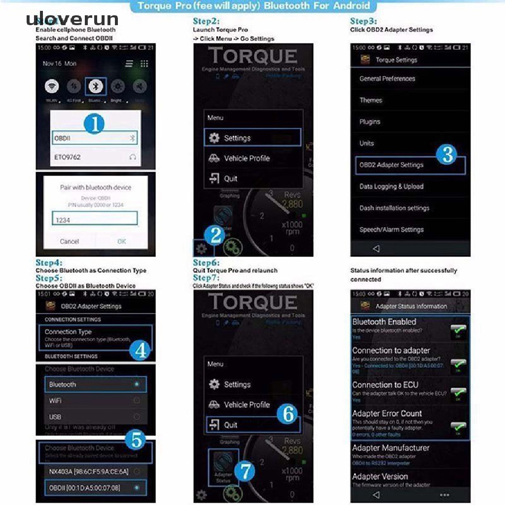 Thiết Bị Chẩn Đoán Lỗi ELM327 OBD2 OBDII Bluetooth Dành Cho Android