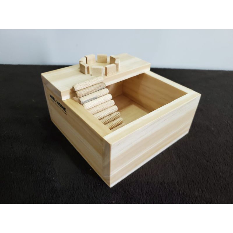HiBi Home Mô Hình Nhà tắm Bồn tắm Cho Chuột Hamster Bằng Gỗ Chắc Chắn Bền Đẹp Size Nhỏ 15*15*7cm