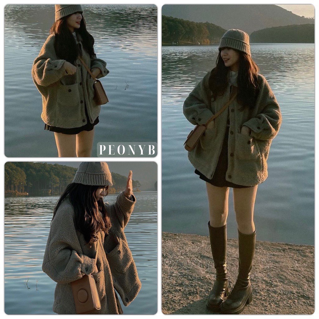 Áo khoác lông Cổ Bẻ Màu Nâu Nam Nữ ,Hàng Quảng Châu,không xù lông,lông cừu dày dặn -KÈM ẢNH THẬT