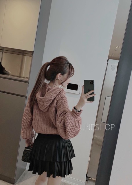 [Mã FAMARAL1 giảm 10K đơn 50K] Áo len khoá mũ hàng quảng châu
