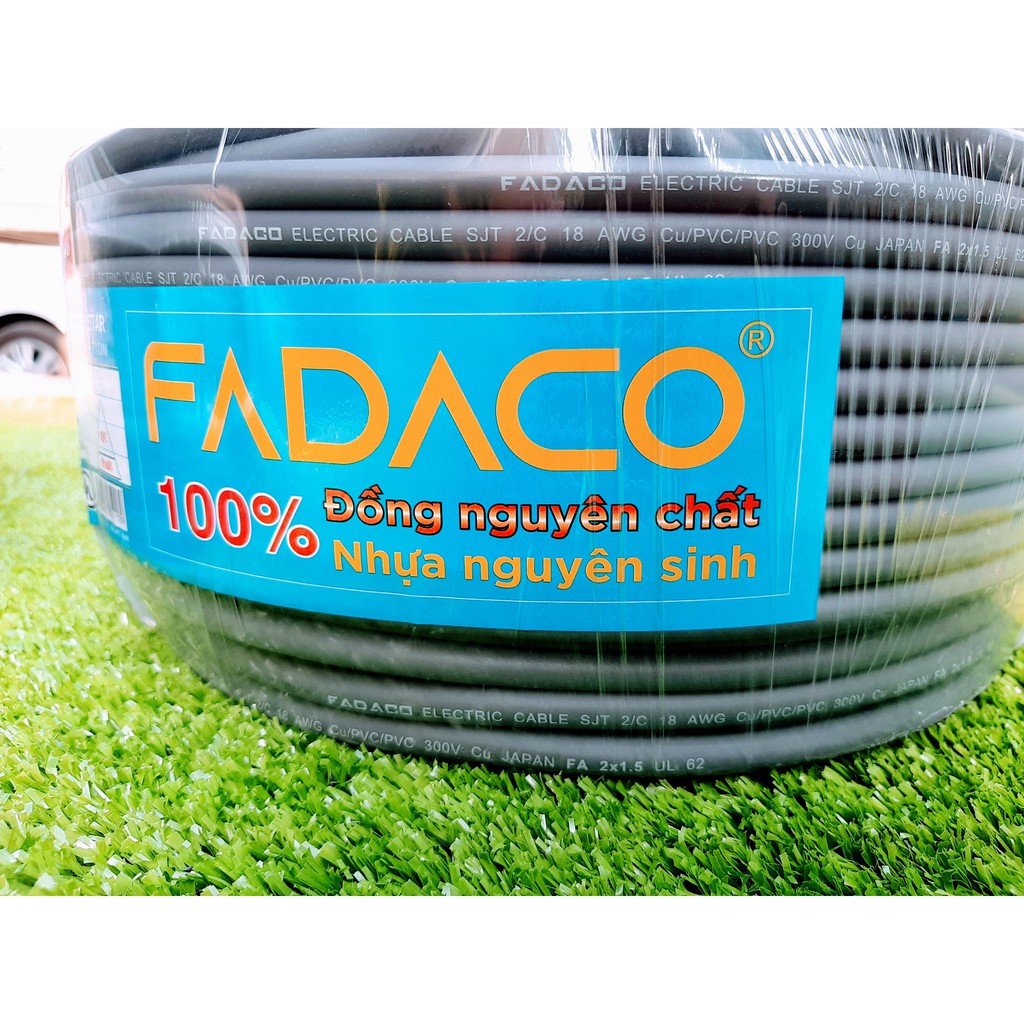 100 Met Dây Điện Đôi 2x1.5 Tròn Xám 2 Vỏ Bọc Fadaco