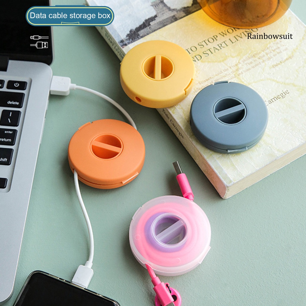 Hộp Quấn Dây Cáp Sạc / Tai Nghe Bằng Nhựa Tiện Dụng Mang Theo Du Lịch Nhiều Màu Tự Chọn