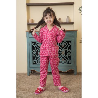 Bộ pyjama bé gái thu đông Việt Thắng quần dài áo dài tay, chất cotton- B70.2022