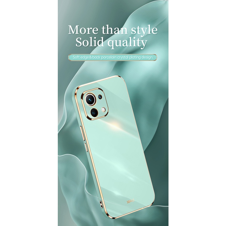 Ốp điện thoại silicone mềm chống sốc 6D sang trọng cho Xiaomi Mi 11 Lite 5G Ne 11T Pro Poco X3 Nfc X3 GT 10T TPU lưng viền vuông trọng dành