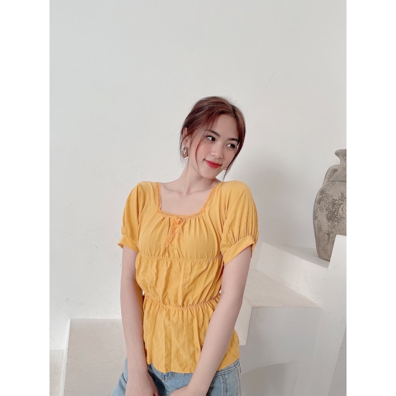 Áo xô cổ viền ren
