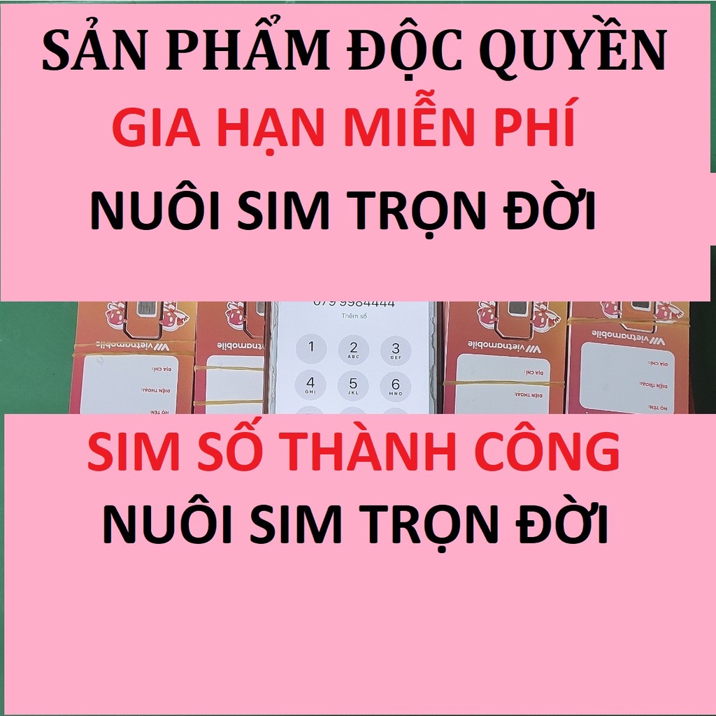 Sim Vietnamobile tạo Shope , fb, zalo, data free tháng đầu... SIM VNMB