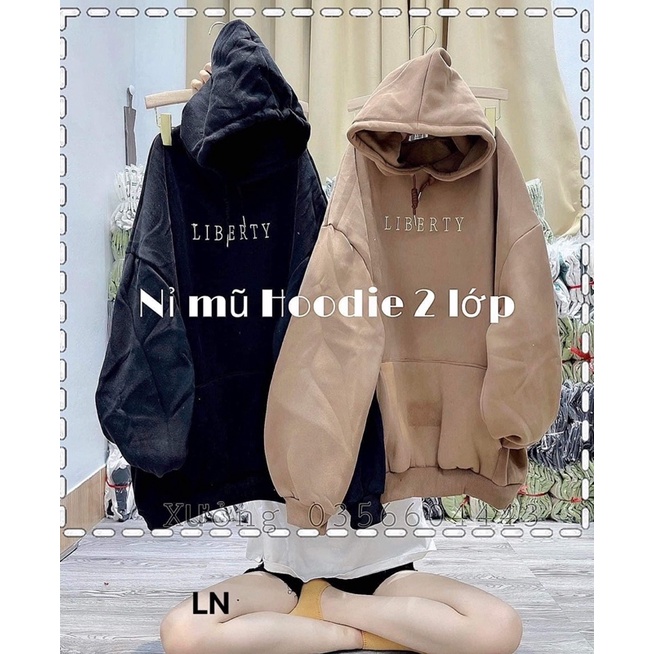 Áo hoodie Liberty mũ 2 lớp DA6