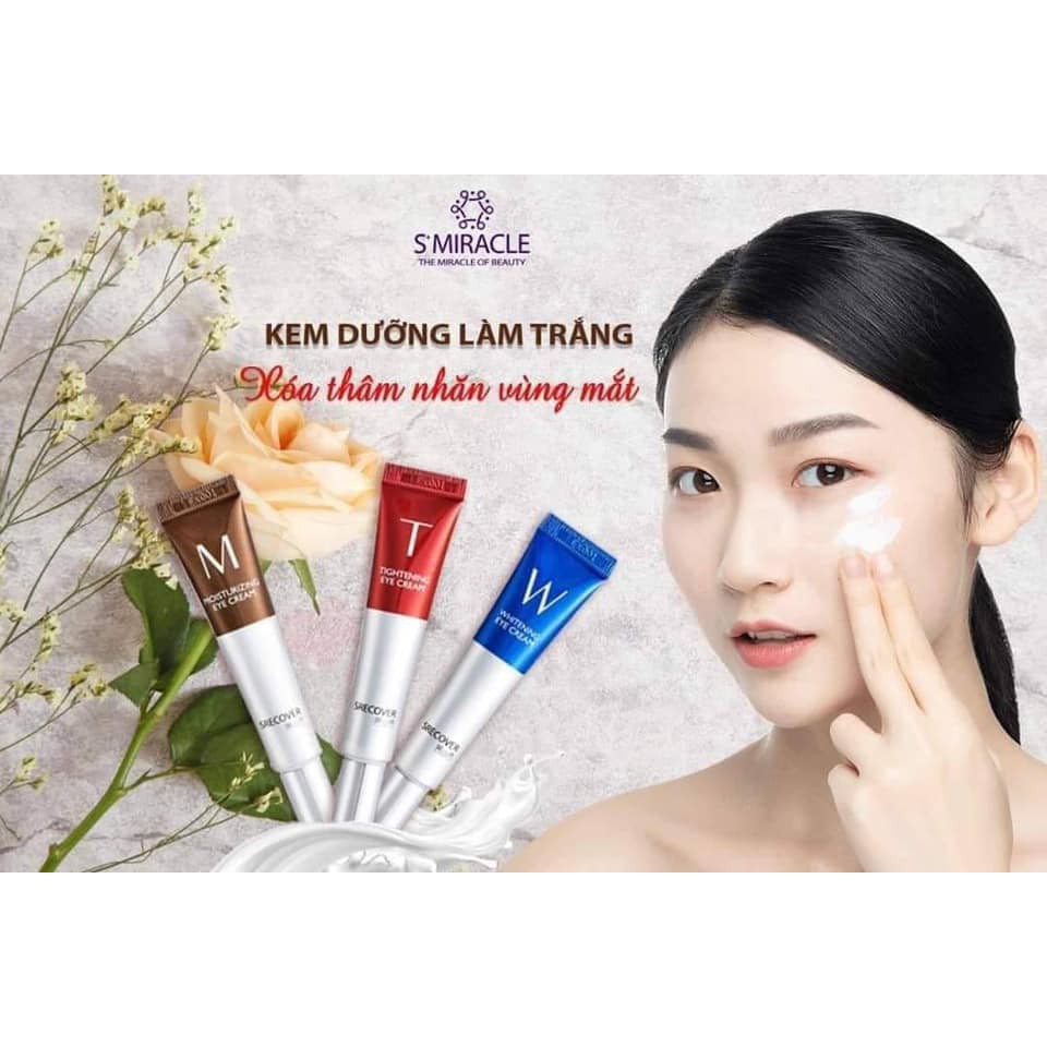 Kem mắt S+Miracle dưỡng ẩm và giảm thâm quầng mắt recover Whitening Eye Cream Hàn Quốc -15ml chính hãng