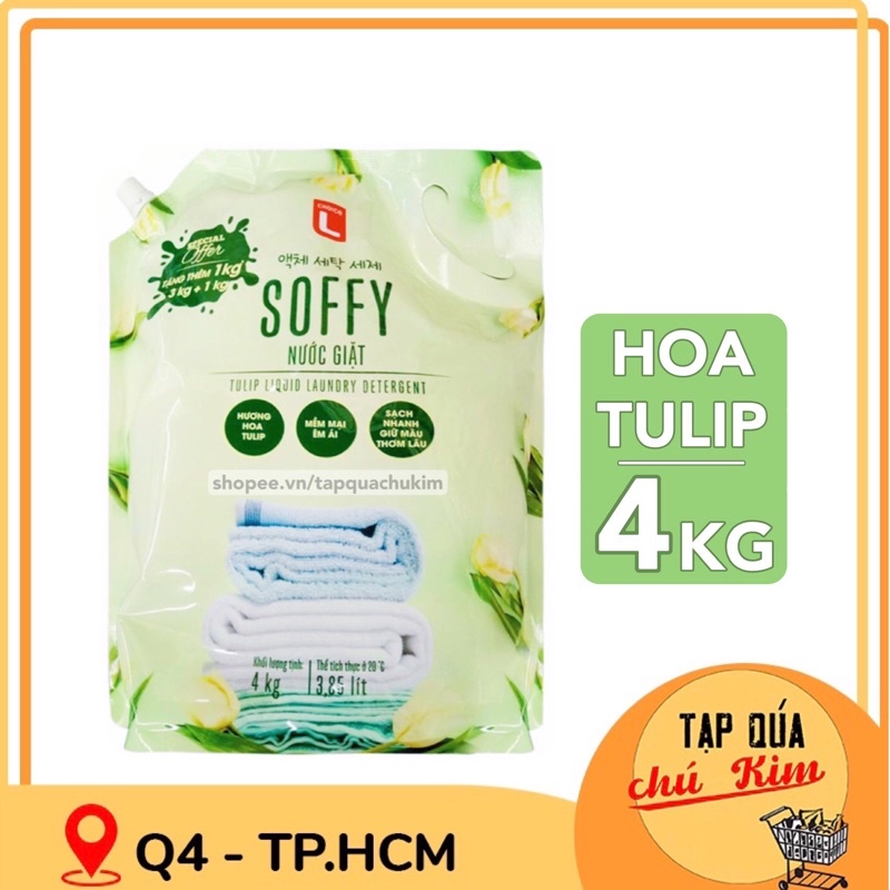 Nước giặt SOFFY túi 4KG hương hoa tulip CHOICE L (3.85L) - tapquachukim