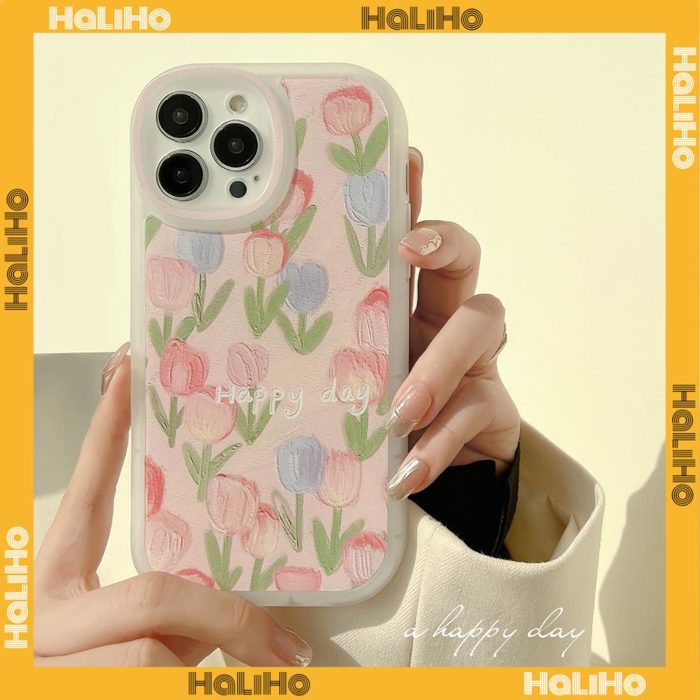 iPhone Case Silicone Soft Case Clear Case TPU Airbag Shockproof Full Coverage Protection Camera Pink Tulip Flower For iPhone 13 Pro Max iPhone 12 Pro Max iPhone 11 iPhone 7 Plus