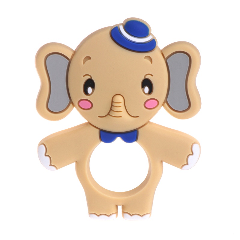 Đồ Chơi Gặm Nướu Cho Bé Hình Chú Voi Bằng Silicone DIY Không BPA