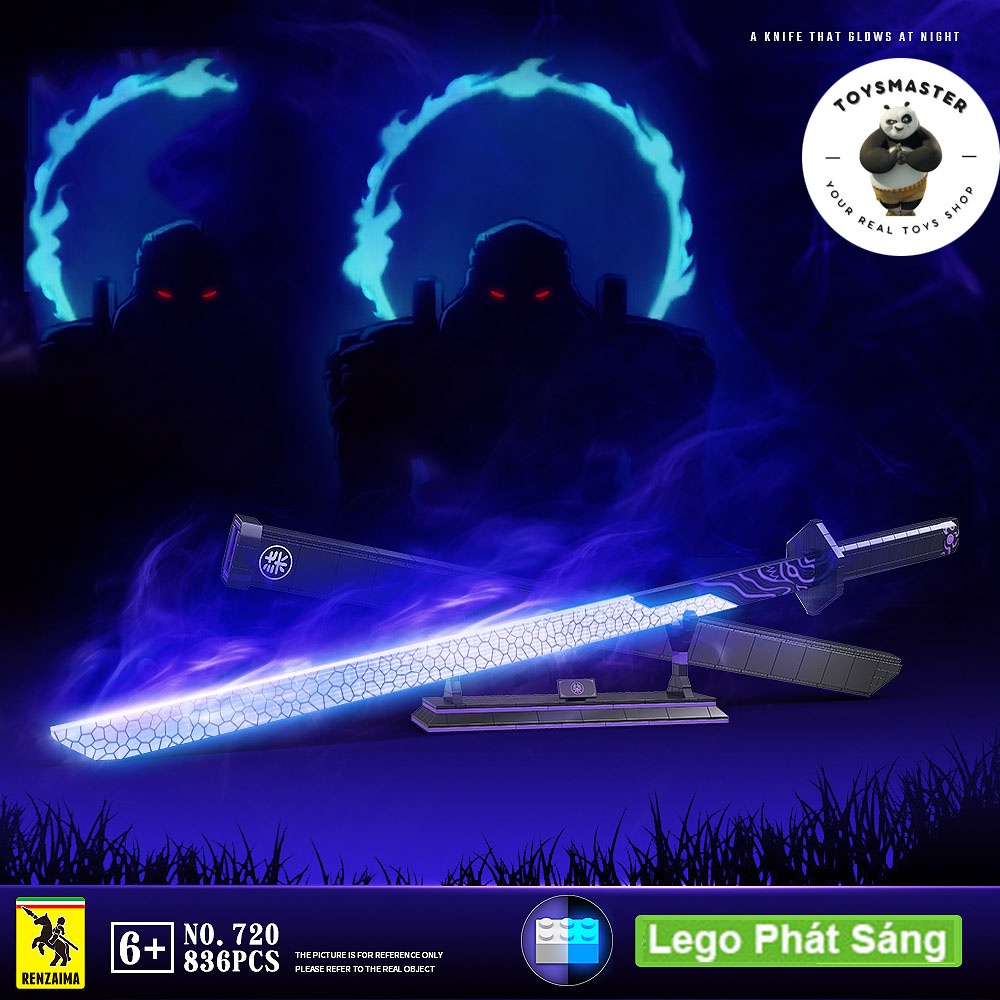 Đồ Chơi Lắp Ráp Xếp Hình Mô Hình Kiếm Dạ Quang Magic Knife Thousand Blade SCISSOR SEVEN Model NO.720 Với 836 Mảnh Ghép