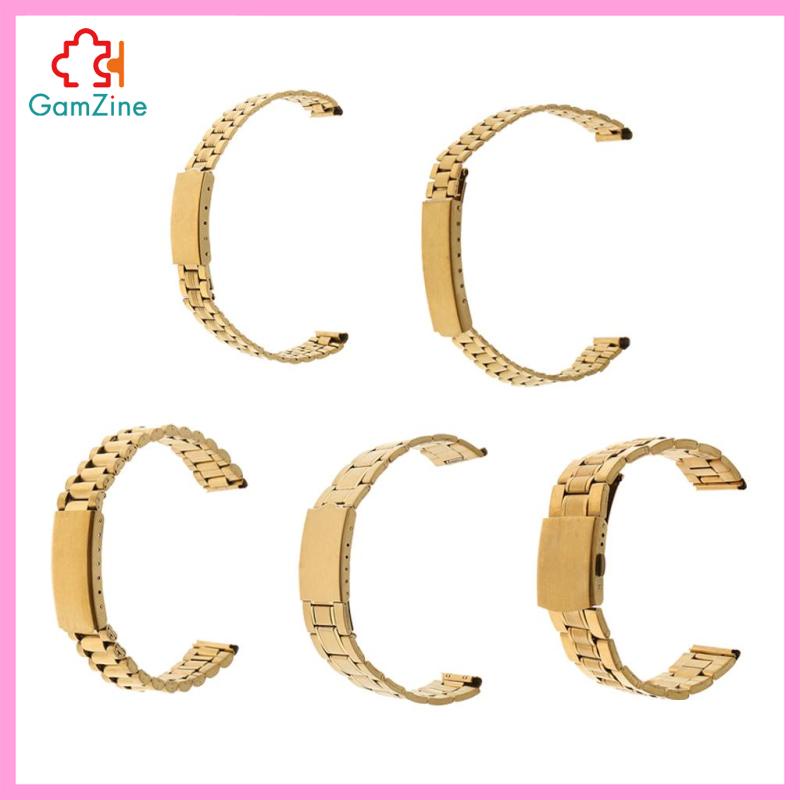 Dây Đồng Hồ Bằng Thép Không Gỉ Mạ Vàng 12mm