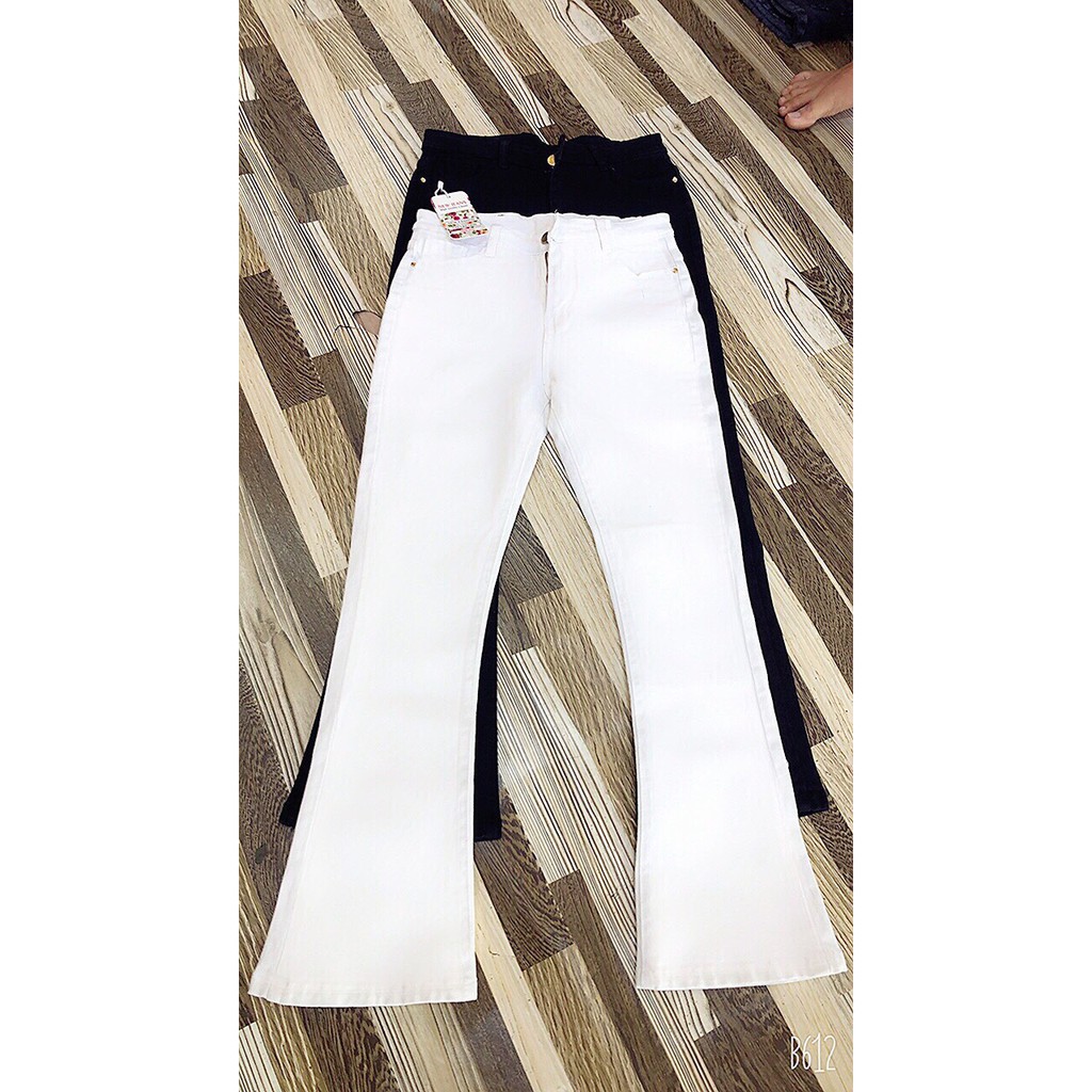 Quần ống loe 2 màu trắng và đen co giãn phom đẹp | BigBuy360 - bigbuy360.vn