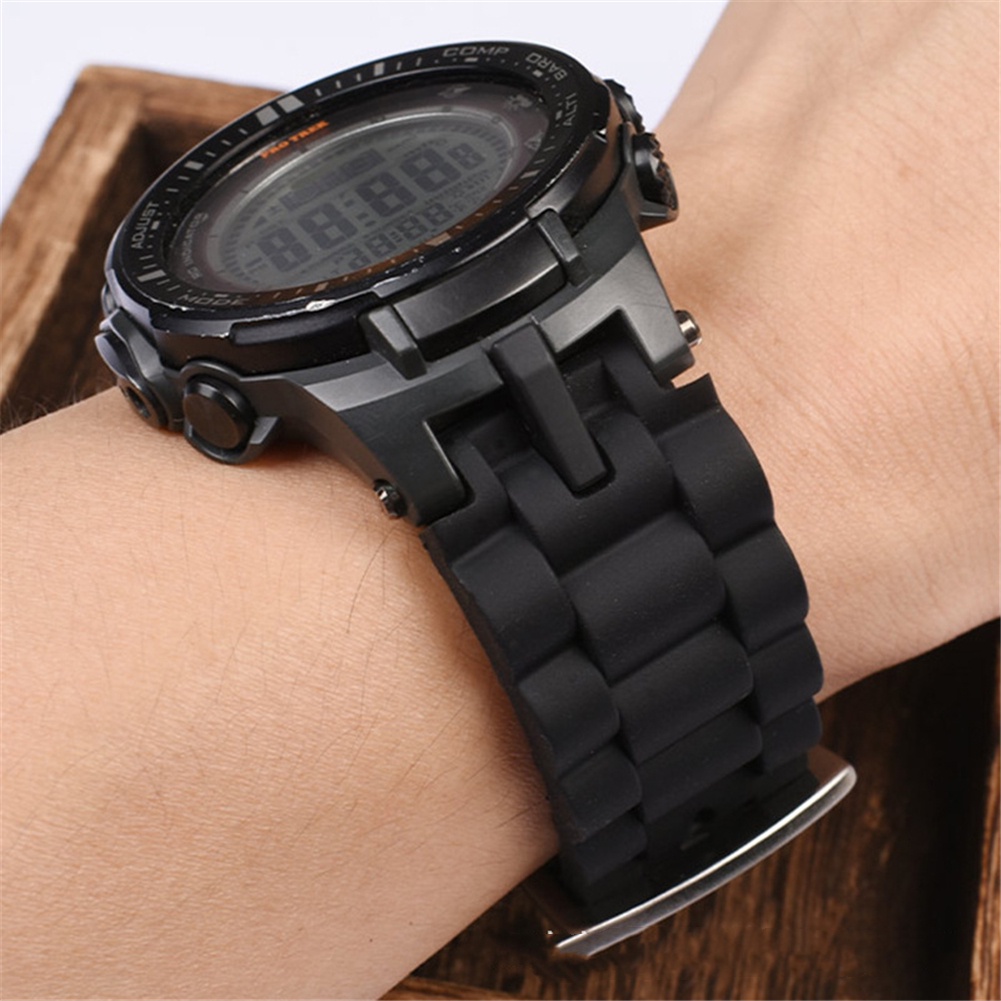 Dây Đeo Silicon Màu Đen Thời Trang Cho Đồng Hồ Casio PRW-3000 Pmw3100 6000 6100Y