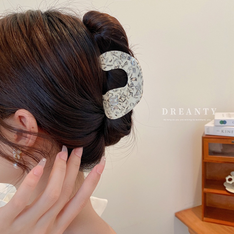 Kẹp Tóc Hình Vòm Chữ H Đính Đá Đơn Giản Thời Trang Hàn Quốc