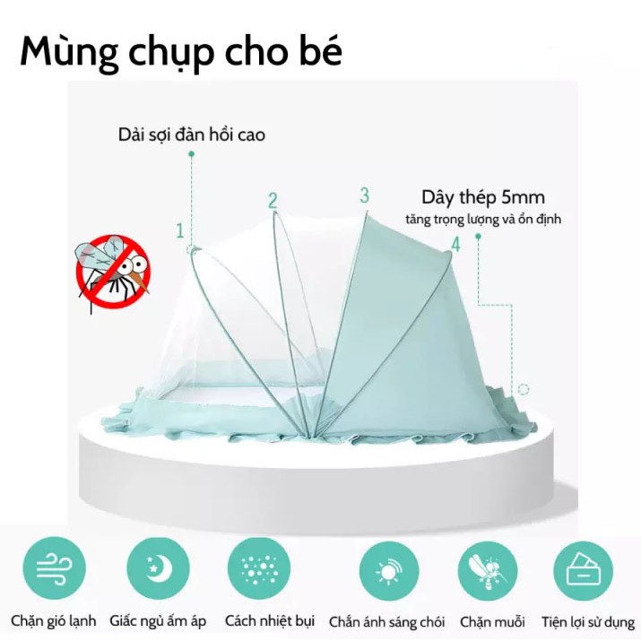 Màn ngủ chống muỗi cho bé gấp gọn thế hệ mới 0-3 tuổi