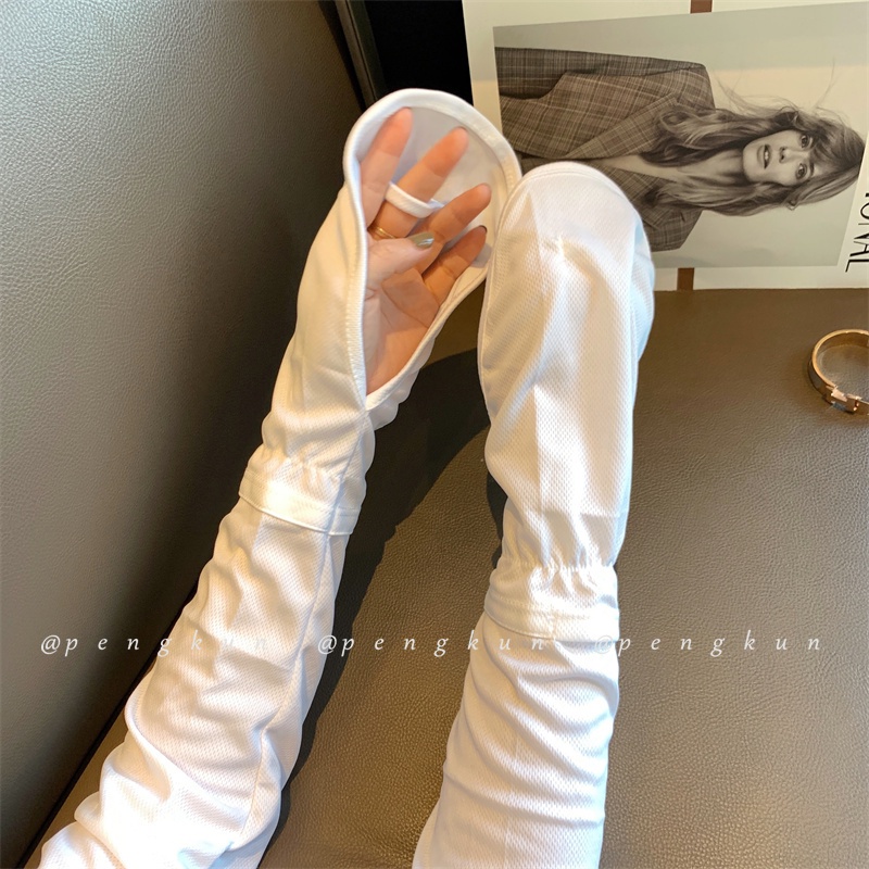 Găng Tay Chống Nắng/ Tia Cực Tím Bằng Lụa Lạnh Thoáng Khí UPF50+ Thời Trang Mùa Hè Cho Nam Và Nữ