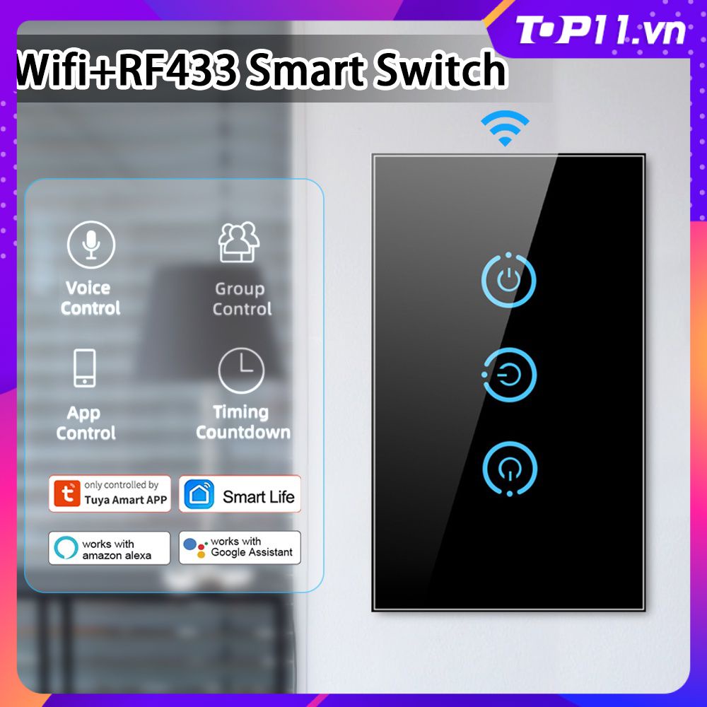 Tuya Mini Công Tắc Thông Minh 16a Wifi Rf433 Hẹn Giờ Điều Khiển Không Dây Công Tắc Làm Việc Với Alexa Google