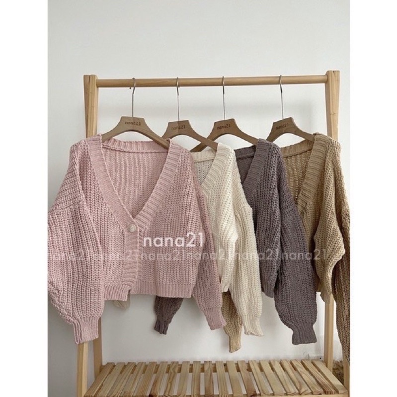 Áo khoác len cardigan 1 cúc siêu xinh