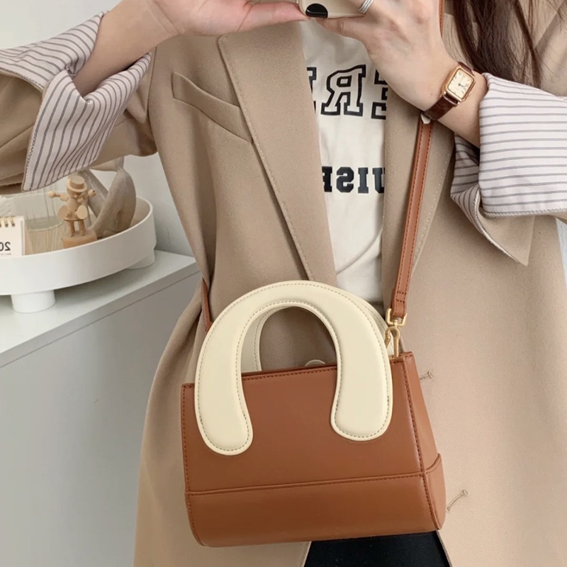 Túi đeo chéo IELGY phối màu tương phản đơn giản sành điệu cho nữ