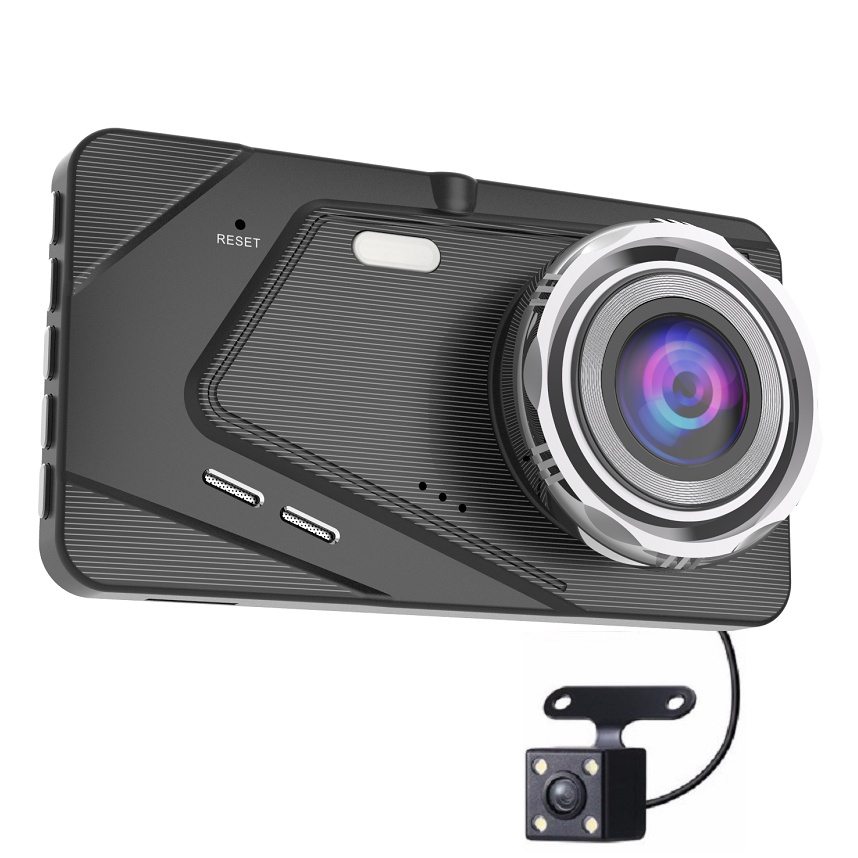 [ Tặng thẻ 0GB-32GB ] Camera hành trình ô tô trước sau Full HD 1080P, ống kính kép siêu bền