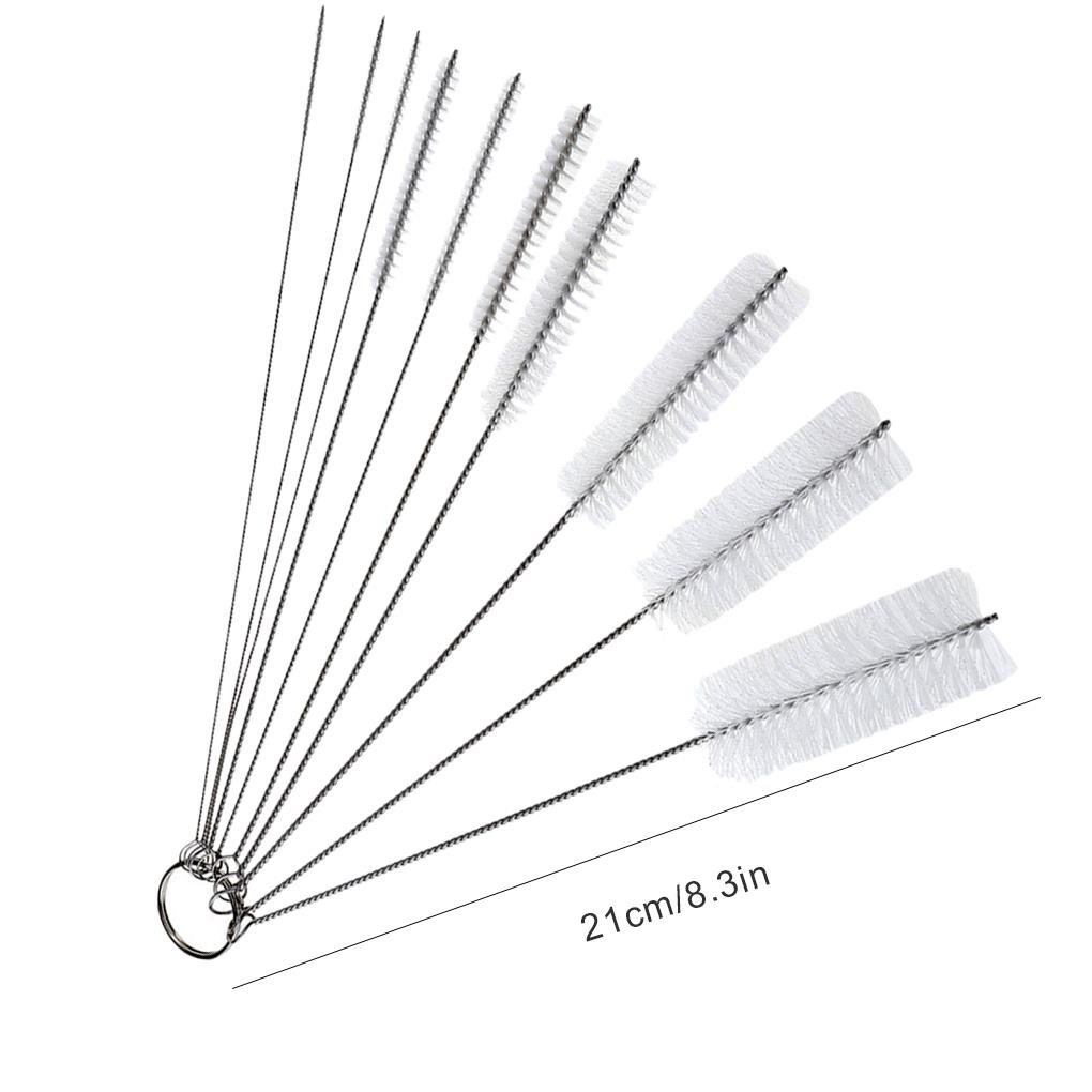 Bộ 10 Cọ Vệ Sinh Ống Hút/Tay Cầm Ly/ Bàn Phím Máy Tính/ Trang Sức Tiện Dụng