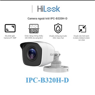 Camera IP hồng ngoại 2.0 Megapixel HILOOK IPC-B320H-D - Hàng chính hãng