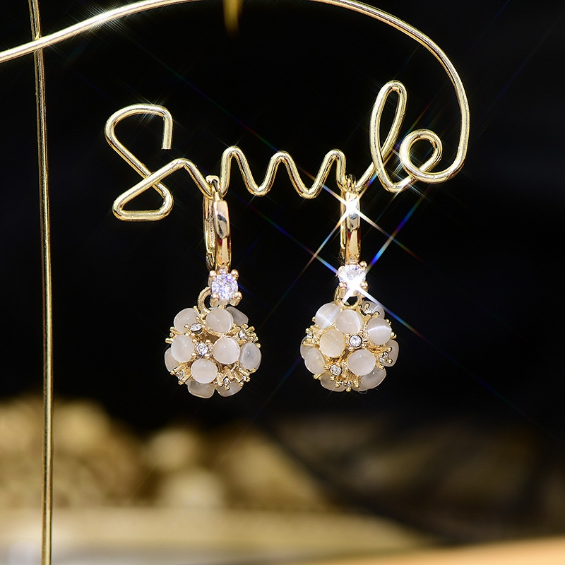 V.I.T House | Bông tai S925 tròn đá vàng